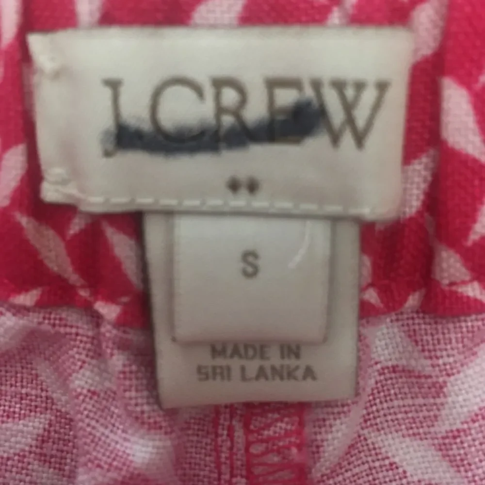J. Crew Pink Geometric Print Linen Shorts